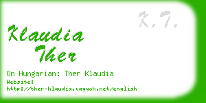 klaudia ther business card
